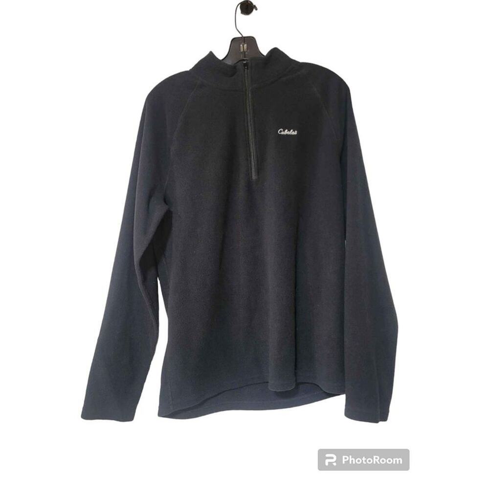 Cabela's Pullover Fleece Heavyweight Quarter Zip Thermal Jacket Black Size M